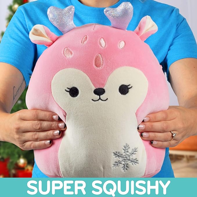 Squishmallows Original 10-Inch Falala The Pink Deer - Official Jazwares Plush - Collectible Soft & Squishy Fawn Stuffed Animal Toy - Add to Your Squad - Gift for Kids, Girls & Boys