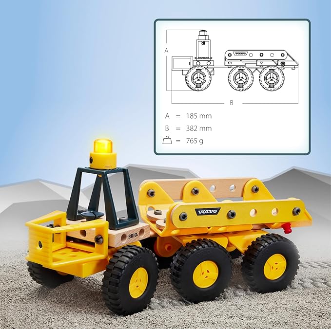 BRIO Builder - 34599 Volvo Hauler | Educational Construction Toy for Kids Age 3 Years Up