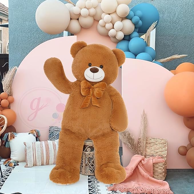 MorisMos Giant Teddy Bear 4 ft Stuffed Animal for Girlfriend,Cuddly Stuffed Big Bear Plush Toy for Valentines,47 inches Big Stuffed Animal Bear Christmas Baby Shower for Boyfriend,Wife,Children