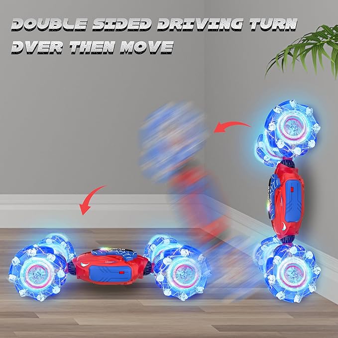 Remote Control Car, Gesture Sensing RC Stunt Car, 4 WD Transform Off Road for Rotating, 2.4Ghz Hand Controlled Remote Control Twister Cars, RC Cars for Kids Boys Girls Toy Gift Age 8 9 10 11 12 yr