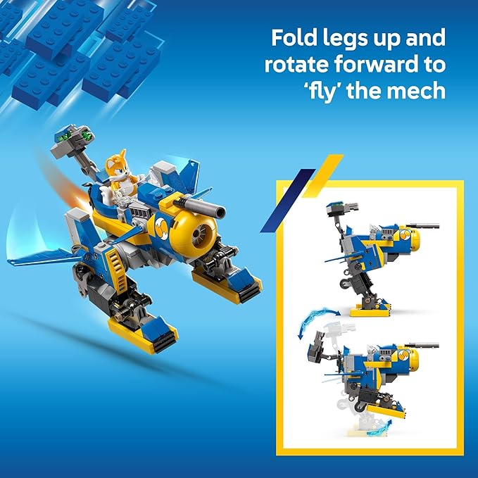 LEGO Sonic The Hedgehog Cyclone vs. Metal Sonic - Building Toy for Kids, Boys and Girls, Ages 8+ - Mech Suit with Metal Sonic and Tails Minifigures for Pretend Play - Gift Idea for Birthdays - 77002