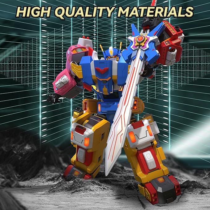 5-in-1 Transforming Vehicles Playset Include Motorcycles, Planes, Go-Karts -STEM Stacking Car Kit, Robot Transformation, Birthday Gift for Toddler Kids 7 Years Old Boys Girls