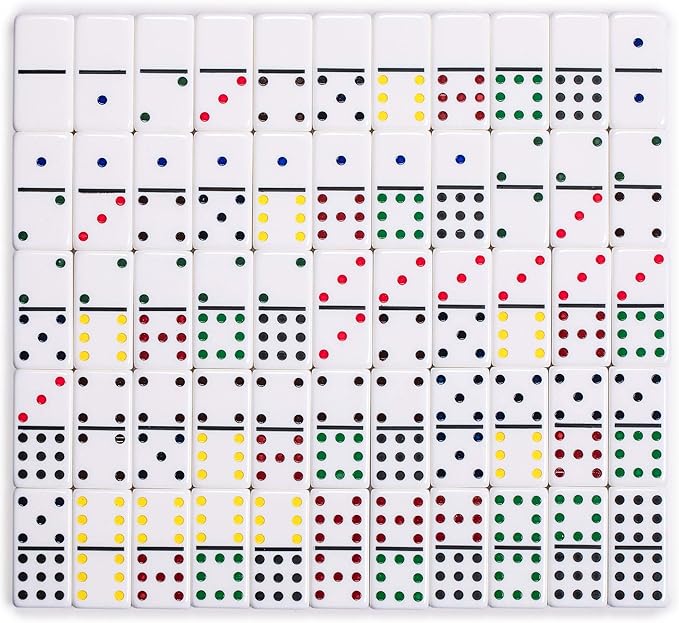 Yellow Mountain Imports Chicken Foot Complete Game Set with Double 9 Dominoes, Wooden Case, Hub, and Scorepad