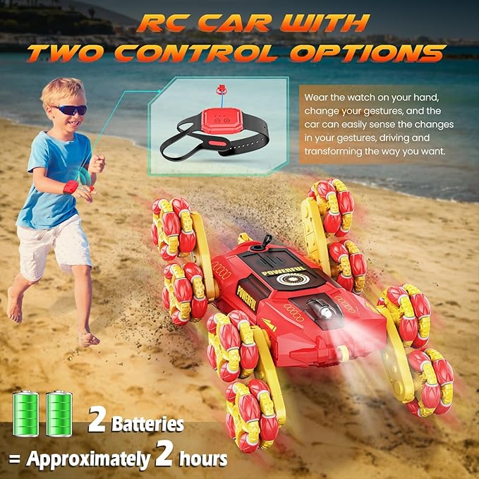 8WD Gesture Sensing RC Stunt Cars, Remote Control Cars, Christmas Birthday Toys Gifts for Kids 8 9 10 11 12 Year Old Boys Girls, Transform Drift Off Road Vehicle