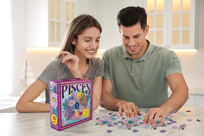 Zodiax - 1000 Piece Jigsaw Puzzle - Pisces - Fun Birthday Gift For Kids, Adults | Astrology Gifts for Women and Men | Zodiac Horoscope Puzzle