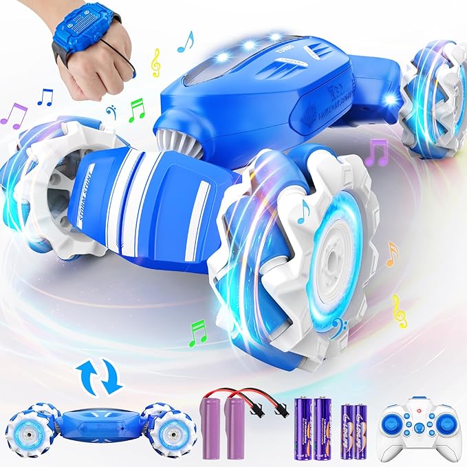 Remote Control Car RC Car, Gesture Sensing RC Stunt Car Boys Toys for 6-8 Years Old, Best Birthday Gifts for Kids, 4WD, 2.4Ghz, 360° Rotating, 2 Control Modes Control Transformer Toys Twist Cars