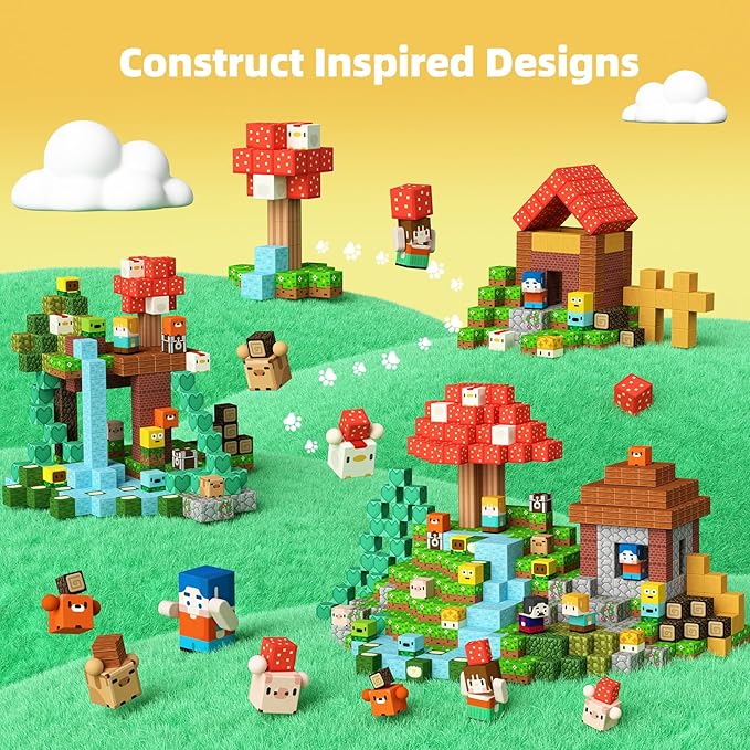 GobiDex 100PCS Magnetic Blocks Kid Building Toys for 3+ Years Old Boys Girls, Upgraded Build MagWonder World with STEM Magnets Toys, Game Based Sensory Gifts for Toddler