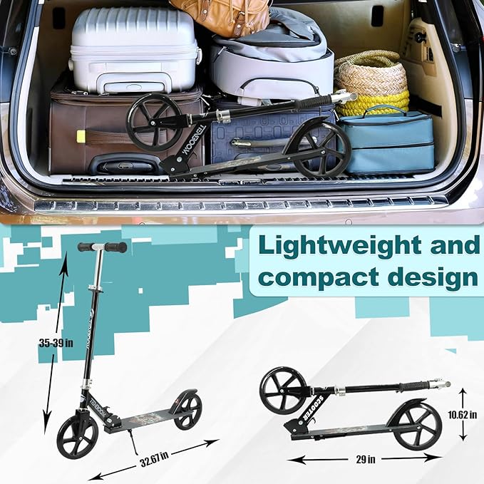 TEMBOOM Scooter Kids Scooters for Kids 6+&Adult,for Kids, Adjustable Handlebar, Foldable Scooter for Kids, Teen