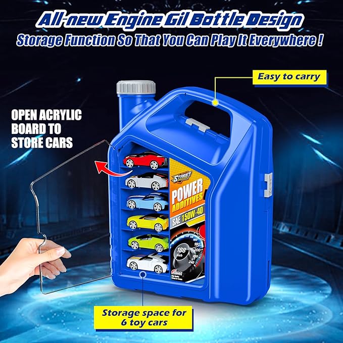 Race Track Toy Car Set with 2 Race Cars,2 in 1 Magic Tracks Style with Storage Box,Changeable Tracks Toys Birthday Gifts for Kids 3 4 5 6 7 8+Year Old Boys Girls (Blue)