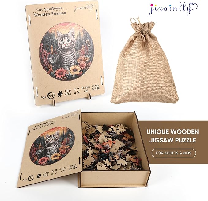 Wooden Puzzle for Adults 500 Piece- 3D Cat Pet Wooden Jigsaw Puzzles, King Size Family Reunion Puzzle for Adults and Kids, Best Gifts Toys for Friends Family,Brain Games