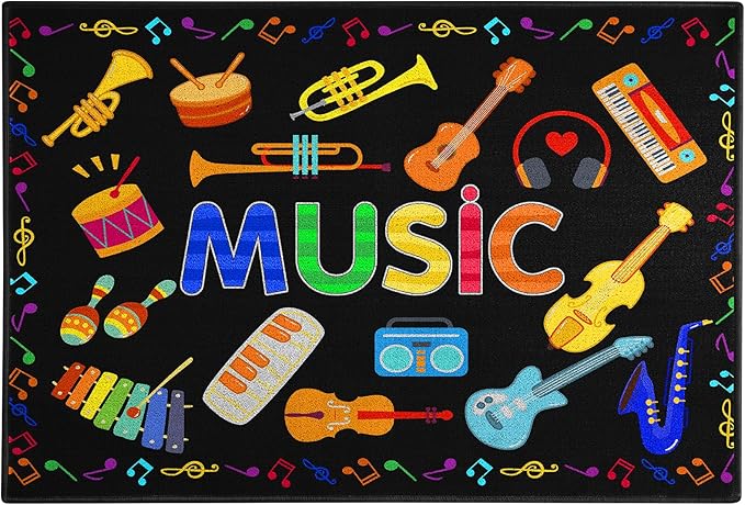 Classroom Rug Carpet 6'5"x8'5" Music Seating Learning Rug Elementary Area Carpet Non Slip Washable Soft Classroom Playmat for Preschool, Nursery, Playroom