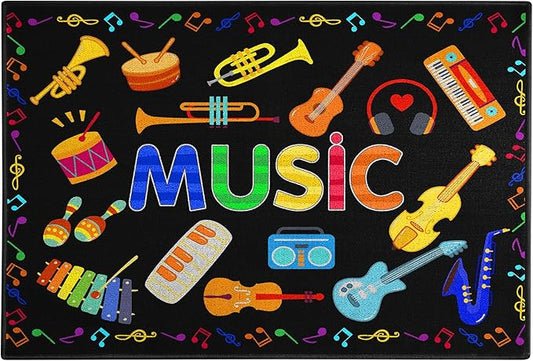 Classroom Rug Carpet 6'5"x8'5" Music Seating Learning Rug Elementary Area Carpet Non Slip Washable Soft Classroom Playmat for Preschool, Nursery, Playroom