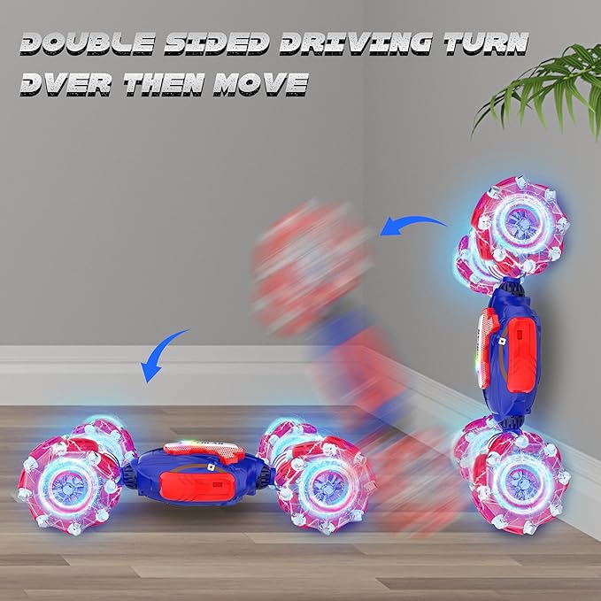 Remote Control Car, Gesture Sensing RC Stunt Car, 4 WD Transform Off Road for Rotating, 2.4Ghz Hand Controlled Remote Control Twister Cars, RC Cars for Kids Boys Girls Toy Gift Age 8 9 10 11 12 yr