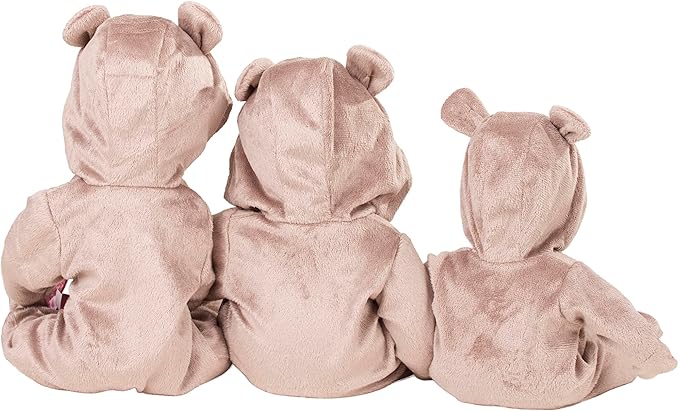 Gotz One Piece Teddy Costume Pajama Sleeper with Padded Feet, Paws and Hood with Ears for 12-13" Baby Dolls