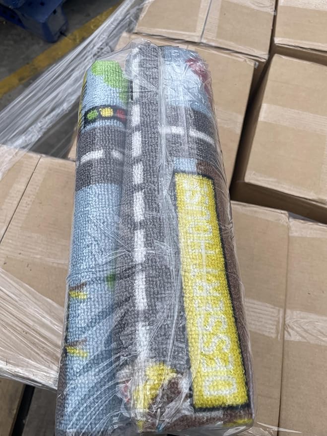 Capslpad Kids Rug 6'6" x 5'0" Educational Learning Kids Play Area Rug Large Traffic Road Cars Rug Play Mat for Kid Toy Nursery Rug Kid Car Carpet for Playroom Living Room Classroom Decor, Sky Blue