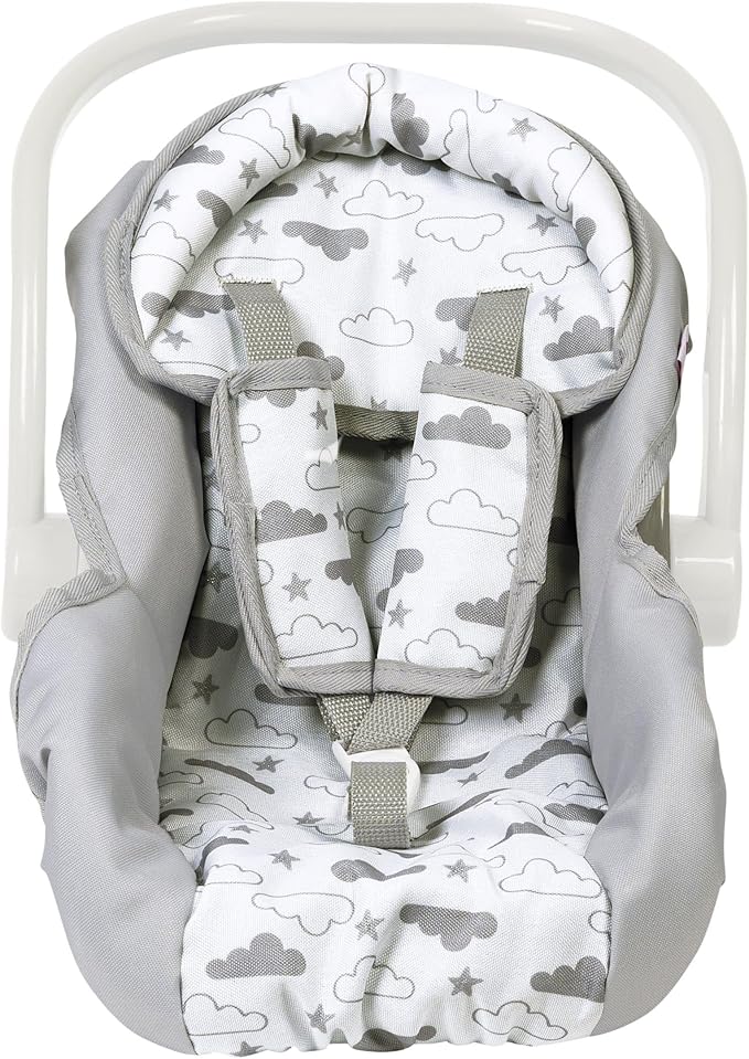 Adora Twinkle Stars Baby Doll Car Seat, Creative, Stylish and Functional Doll Accessory That Fits Dolls up to 20", Plush Toys or Stuffed Animals for Ages 2 and Up - White Handle