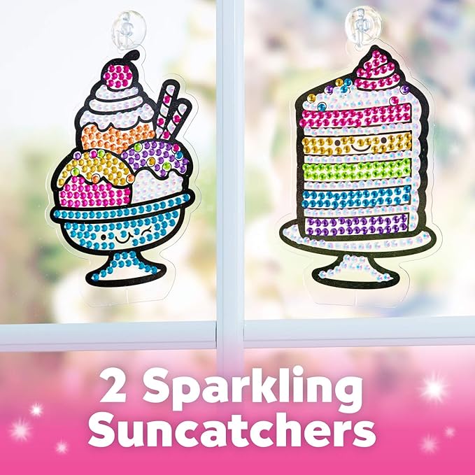 Creativity for Kids Big Gem Diamond Painting Kit: Sweets Stickers and Suncatchers - Diamond Art for Kids, DIY Stickers and Suncatcher Kit for Girls Ages 6-8+