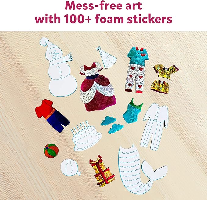 Skillmatics Foil Fun - Dress Up, No Mess Art for Kids, Craft Kits & Supplies, DIY Creative Activity, Travel Toys, Gifts for Girls & Boys Ages 4, 5, 6, 7, 8, 9, Travel Toys