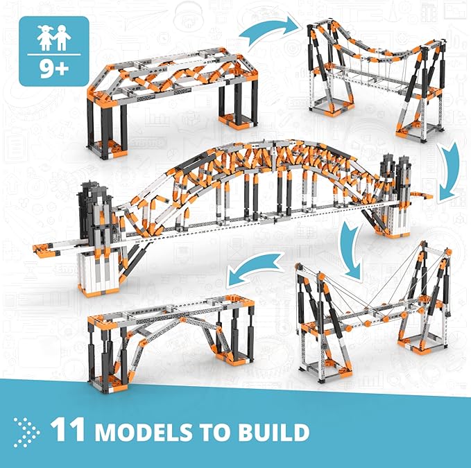 Engino - Stem, Architecture Set: Eiffel Tower, Sydney Bridge - Building Toys, Educational Toys for kids 9+, Gifts for Boys & Girls (11 Model Options)