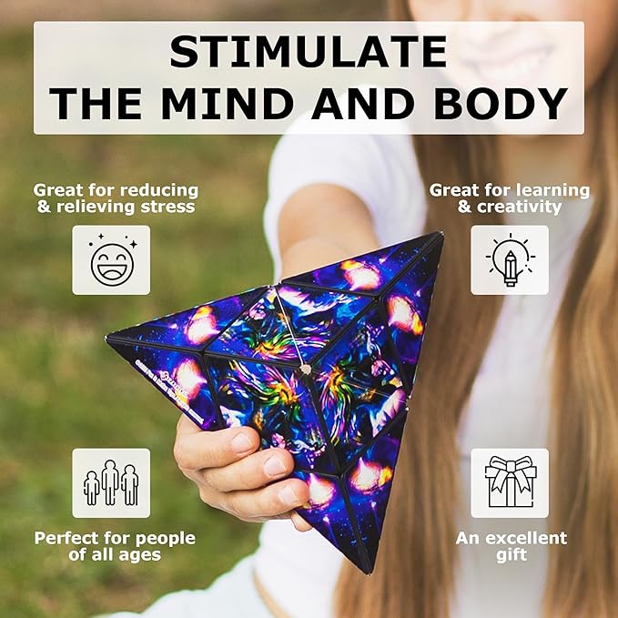 SHASHIBO Jumbie Shape Shifting Box - STEM Magnetic Fidget Cube That Transforms Into Over 70 Shapes, Download Fun in Motion Toys Mobile App (The Chameleon)