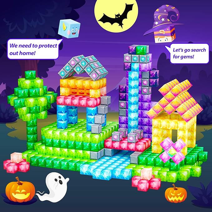 Magnetic Blocks, Jewel Adventures Edition, Magnetic Building Cubes, Boys & Girls Toddler Toys Age 3-5 4-8,Sensory Toy Gift for Kids, Upgraded STEM Gift 1.2 Inches