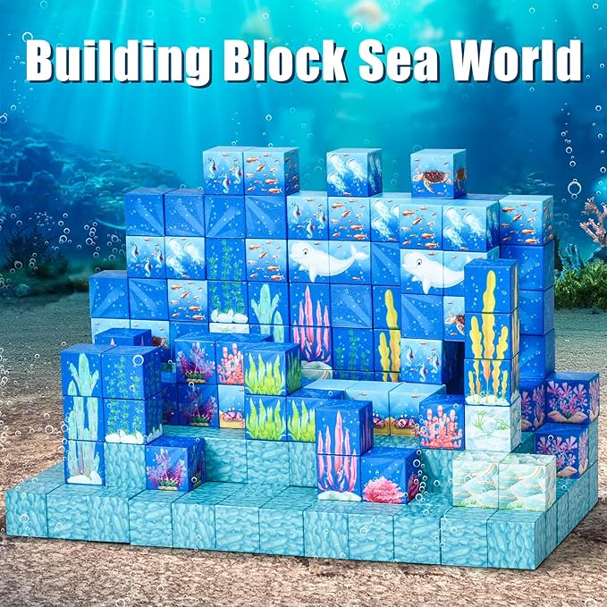 Magnetic Blocks - 150PCS Magnetic Building Blocks for Toddlers,STEM Sensory Toy for 3 4 5 6 7 8-13 Year Old Boys Girls,Kids Birthday Gifts