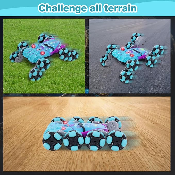 Gesture Sensing RC Stunt Car, RC Cars Remote Control Car for Kids Aged 6 7 8-12 9 10 11 Years Old Toy Cars, 8 Wheel RC Drift Cars with Music Sprayer for Boys Girls Christmas Birthday Gift