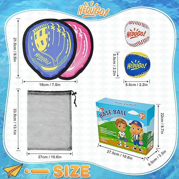 Toss and Catch Game Set Classical Outdoor Toys for Kids at The Beach, Yard, or Park Outside Games 4 Paddles 4 Balls Family Games for Kids and Adults Easter Toys Gifts