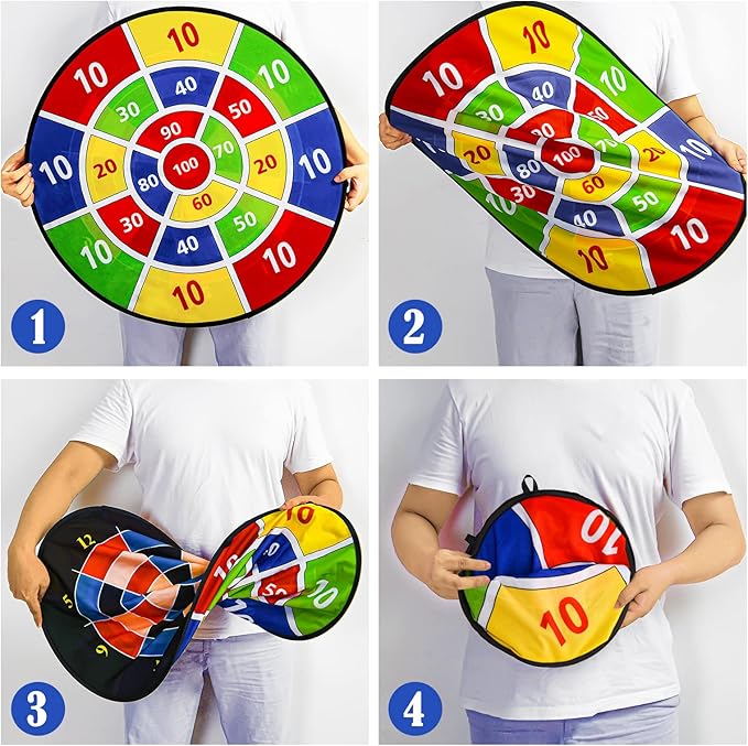 29" Kids Dart Board Game – Indoor & Outdoor Play, Party Carnival Game with 12 Sticky Balls & Darts, Easter Basket Stuffers, Fun Gift for Boys & Girls Ages 4-12