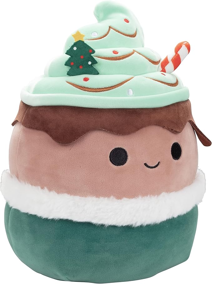 Squishmallows Original 10-Inch Ernesto The Espresso Mint Latte - Official Jazwares Plush - Collectible Soft & Squishy Stuffed Animal Toy - Add to Your Squad - Gift for Kids, Girls & Boys