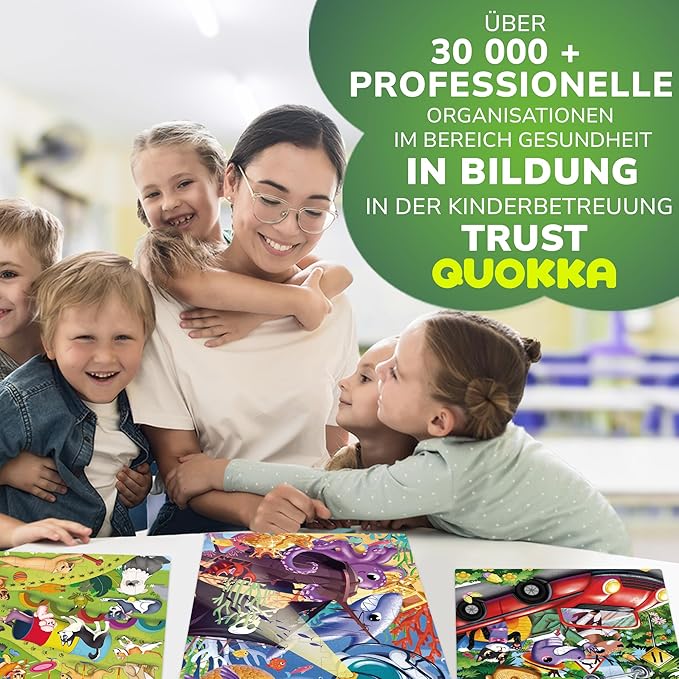 QUOKKA Puzzles for Kids Ages 4-6 - Set of 4x60 Jigsaw Puzzles for Toddlers 3-5 - Zoo, Dogs, Animals Toys for Children 6-8 yo - Gift Educational Game for Boys & Girls