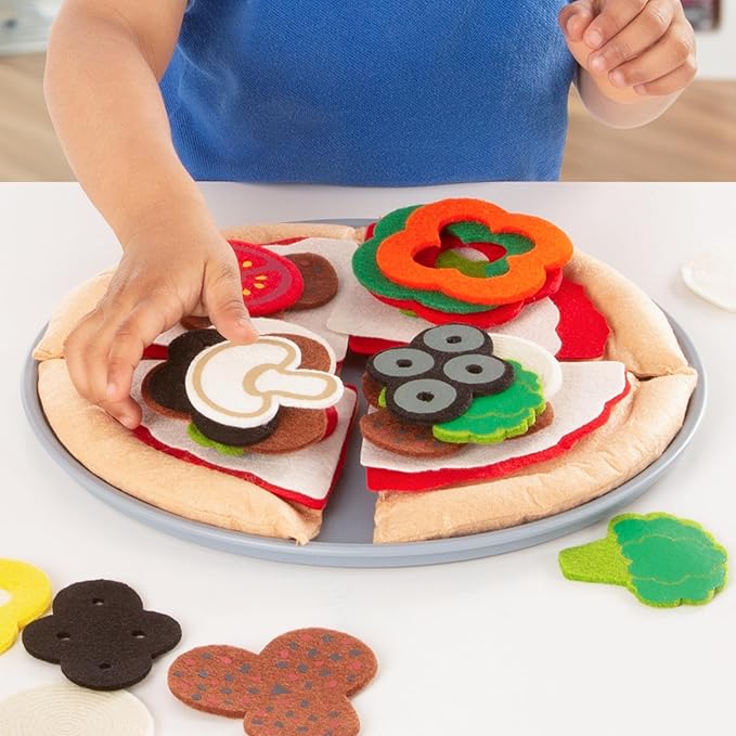 Melissa & Doug Felt Food Mix 'n Match Pizza Play Food Set (40 pcs)