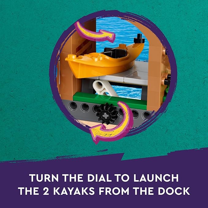 LEGO Friends Adventure Camp Water Sports Outdoor Toy Building Set, Pretend Play Gift Idea for Girls and Boys Ages 7 Years and Up, Camping Toy with 3 Mini Doll Characters and a Bear Figure, 42626