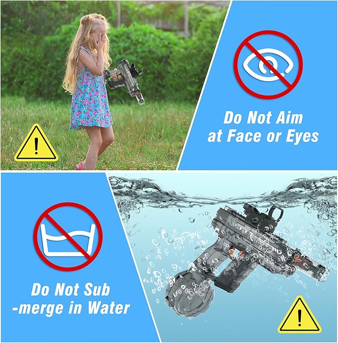 Electric Water Guns for Adults & Kids,Realistic Automatic Water Gun with 26-32 FT Long Range,800ml Large Water Tank,Splash-Resistant Design,Summer Outdoor Pool Beach Toy for Backyard Games(2 Pack)
