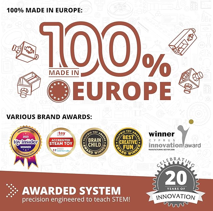 Engino STEM Toys, Pulley Drives Construction Toys for Kids 9+, Educational Playset, Gift for Boys & Girls (8 Model Options), STEM Building Kits