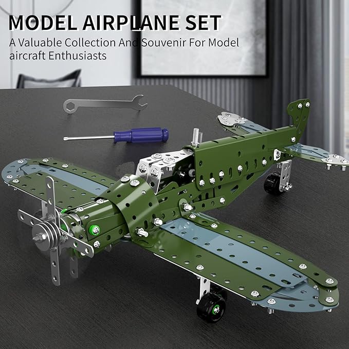 STEM Building Projects Model Airplane Set - 285 Pieces STEM Project Building Toys for Kids Ages 8-12-16, Assembly Science Kit Educational Birthday Gift for Kids Boys 8 9 10 11 12 Years Old