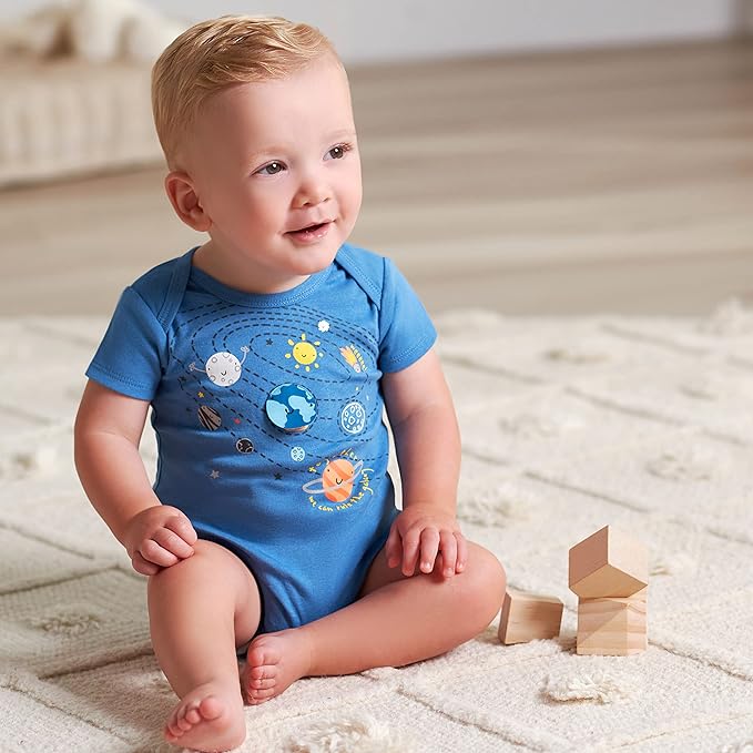 Gerber baby-boys 5-pack Short Sleeve Variety Onesies Bodysuits