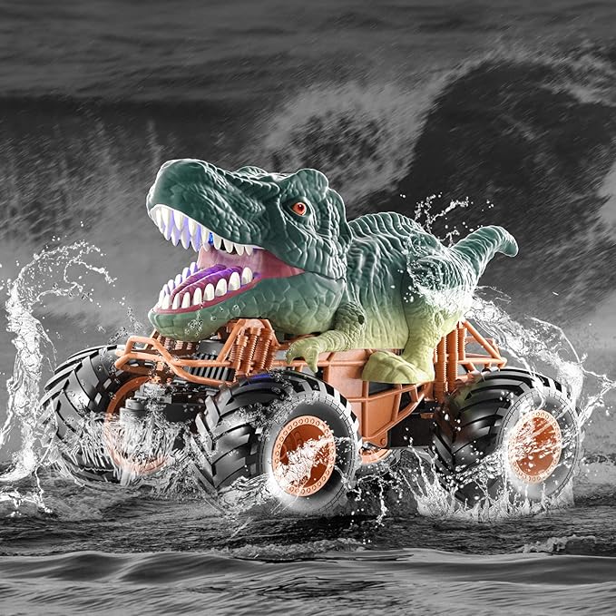 Bennol Remote Control Dinosaur Car, 2.4Ghz RC Truck for Toddlers, Electric Hobby RC Car Toys with Light & Sound Spray Birthday Gift for 3 4 5 6 7 8 Year olds Kids Boys Girl