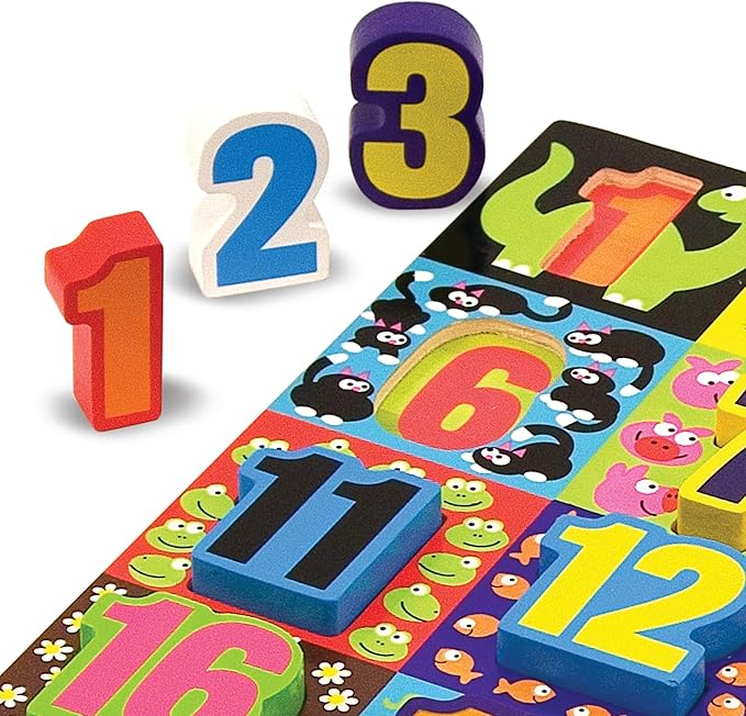 Melissa & Doug Jumbo Numbers Wooden Chunky Puzzle (20 pcs)