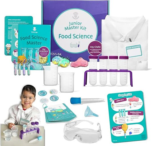 Tovla Jr. Kids Food Science Kit – Real Cooking Tools + Edible Experiments – Montessori-Inspired STEM Activity Set for Ages 4-12