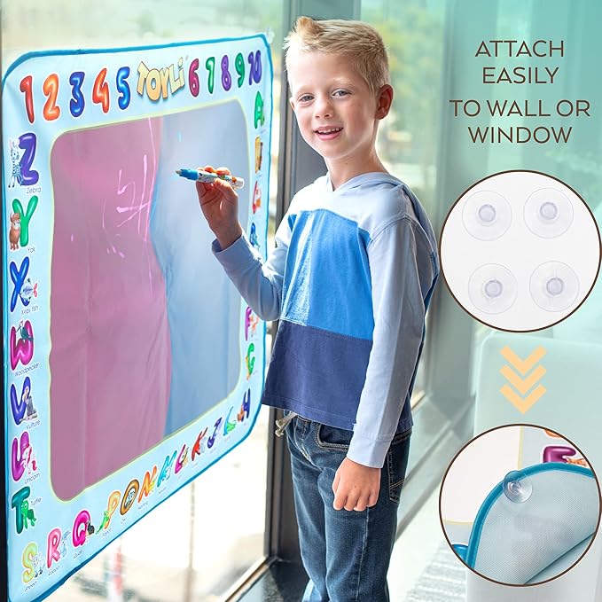 Water Coloring Mat 40x30 Large Mat, Coloring Mat, Water Painting Color Educational Writing Drawing Mess-Free Toys for Kids Toddlers for Girls Boys Ages 3 4 5 6