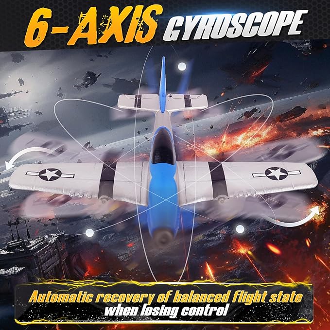 BEZGAR RC Plane, Drones for Kids, 6-axis Gyro Remote Control Airplane, RC Helicopter, Easy Control for Beginners Toys with Colorful LED Navigation Lights