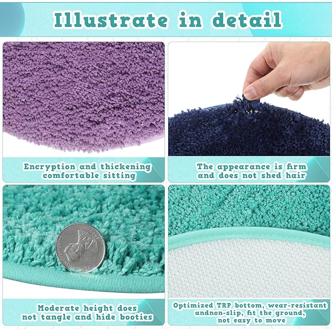 Funtery 6 Pieces Colorful Carpet Circle Seats 18 Inches Round Kids Classroom Floor Mat Soft Classroom Rugs Educational Cushions for Kids School Learning Area, Home Bedroom Play Areas Rugs