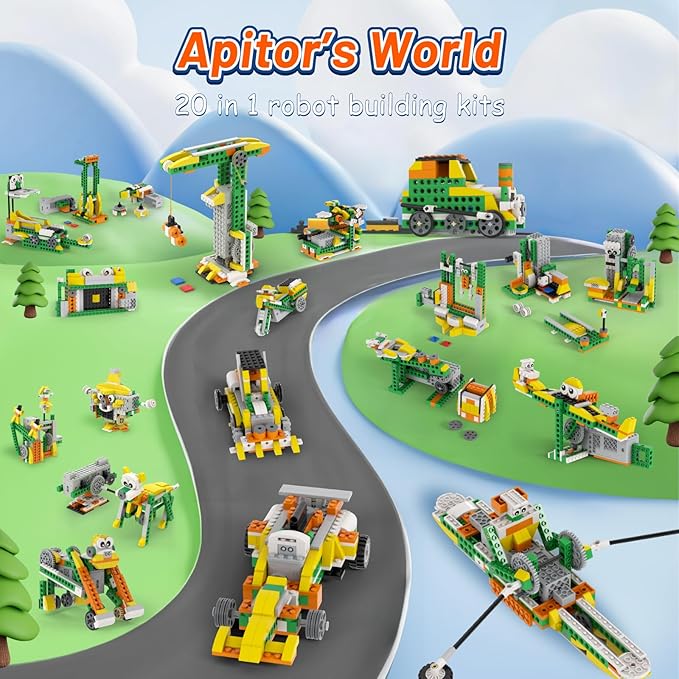 Q Robot Building Kit, 20-in-1 Programmable APP RC Car Robotics Coding Kit, STEM Projects Educational Birthday Gifts for Boys Girls Kids Aged 6-12 (233 Pieces)