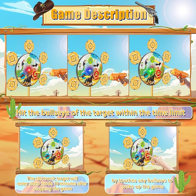 Shooting Game Toys for Ages 3 4 5 6 7 8 9 10+ Year Old Boy, Digital Shooting Target with 40 Soft Foam Dart and 2 Toy Guns Indoor Outdoor Sports Games Birthday Xmas Easter Gifts Toys for Kids 5-7 8-12