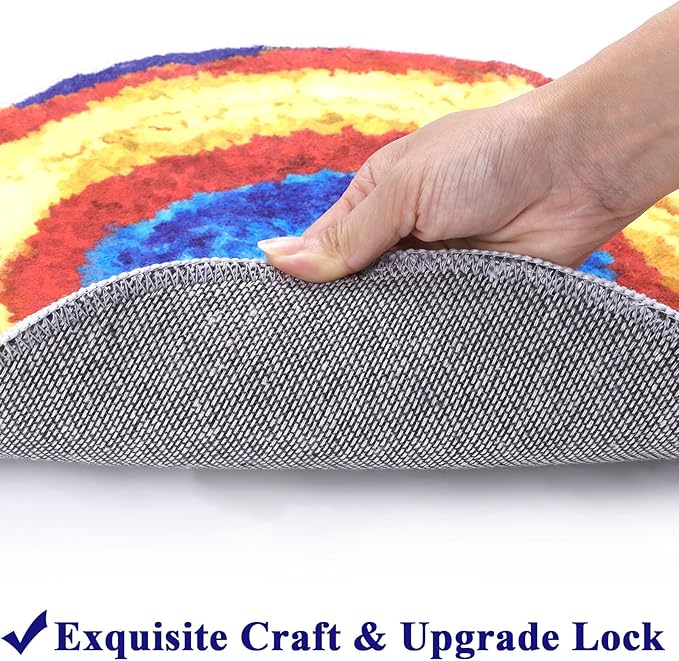 HiiARug Carpet Circles Kids Rug 16Inch Rainbow Crazy Carpet Circle Seats Preschool Classroom Accessories 12pcs Round Flexible Seats Group Activity Spots Marker for Classroom Kindergarden Playroom