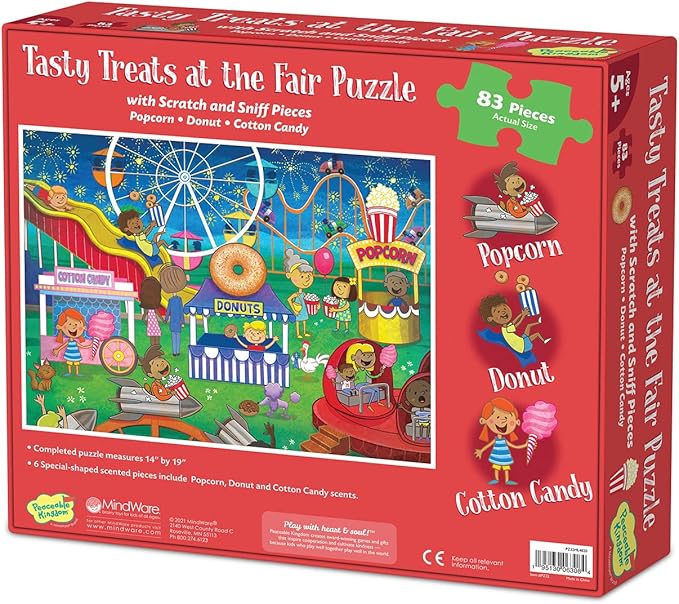 Peaceable Kingdom Tasty Treats at The Fair Puzzle – Scratch & Sniff Puzzle for Kids Ages 5 & up – Great for Classrooms