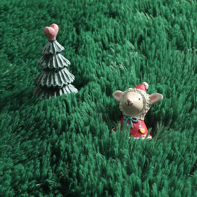 Amdrebio Dark Green Round Rug 4Ft for Bedroom, Fluffy Fuzzy Circle Area Rugs for Living Room Decor, Shaggy Emerald Green Rugs for Kids, Teen Boys, Baby Nursery, Furry Plush Floor Carpet for Classroom