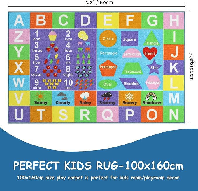 Kids Rug 3'3" x 5'2" City Life Playmat Area Rug Car City Map Washable Traffic Road Educational Learning Nursery Rug Carpet for Children Playroom Living Room Bedroom Classroom Decor Pink