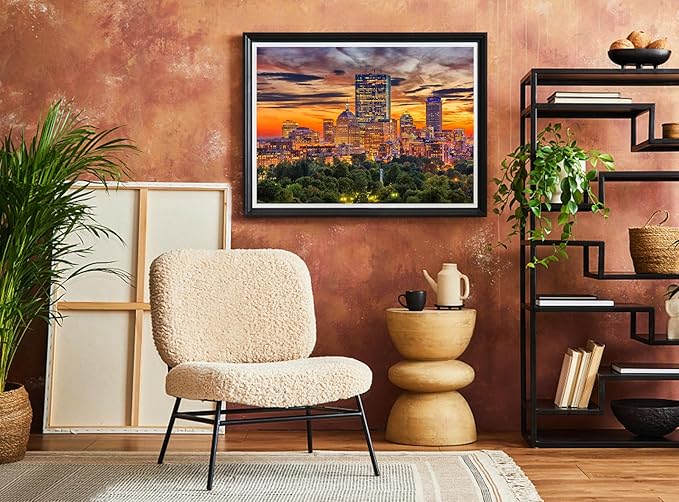 Jigsaw Puzzles for Adults,2 Pack 1000 Pieces Puzzles,Boston Downtown Skyline and New York City Midtown Puzzles, A Scenic Birthday for Mom and Girl Friend
